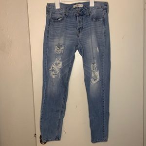 Hollister ripped skinny jeans, size 5/27, light wash, never before used